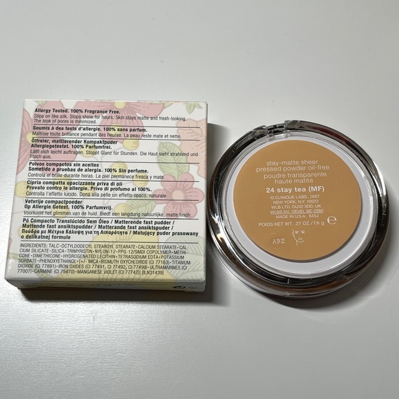 NIB RARE Clinique Stay-Matte Sheer Pressed Powder 24 Stay Tea Oil-Free Makeup - Picture 4 of 6